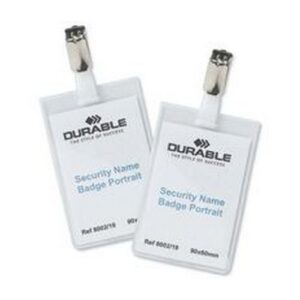 BG8303 | Durable Security Name Badge 90x60mm Transparent Pack 25 8002