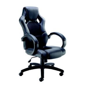 CH2005 | Arista Bolt Leather-Look Racing Chair Black KF73591