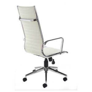 CH2173 | Bari Leather Faced Executive Swivl Chair Whtie Cory Design