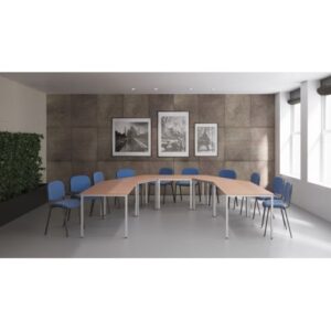 CH2350 | ISO Stacking Chair Blue Fabric Black Fra