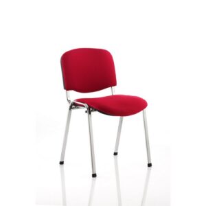 CH2355 | ISO Stacking Chair Wine Fabric Chrome Fr