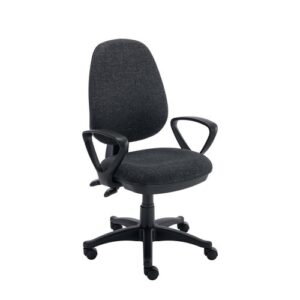 CH9234 | 2 Lever Sheaf Operator Chair Charcoalwith Fixed Arms