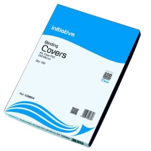 CO9814 | Initiative PVC Binding Covers A4 250 Micron Clear Pack 100