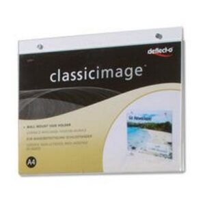 DS1102 | Deflecto Clear Wall Sign A4 Holder Landscape DE469YTCRY