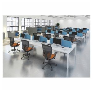 DS1343 | Connex Triple Back To Back Desks 4800mm White Frame White