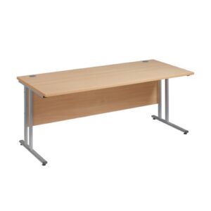 DS1477 | Maestro 25 Sl Silver Cantilever Desk 800W X 600D Oak