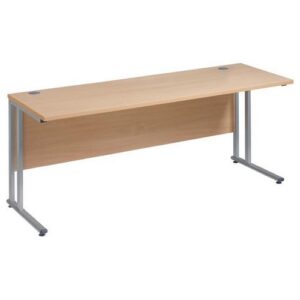 DS1481 | Maestro 25 Sl Silver Cantilever Desk 1200W X 600D Oak