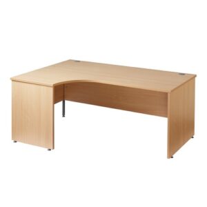 DS1539 | Maestro 25 Panel LH Ergo Desk 1600mm Beech 2 Cable Ports