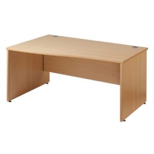 DS1575 | Maestro 25 Panel LH Wave Desk 1400mm Walnut 2 Cable Ports