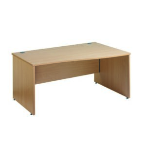 DS1592 | Maestro 25 Panel End RH Wave Desk 1400mm Oak 2 Cable Ports