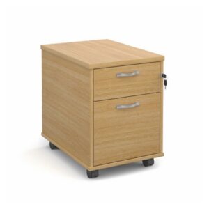 DS1649 | Dams 2 Drawer locking mobile Pedestal With Handles Oak
