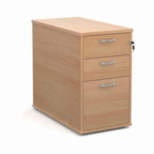 DS1655 | Dams 3 Drawer Tall Locking Mob Pedestal With Handles Oak