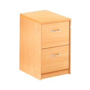 DS1665 | Dams 2 Drawer Wooden Filing Cabinet Chrome Handles White
