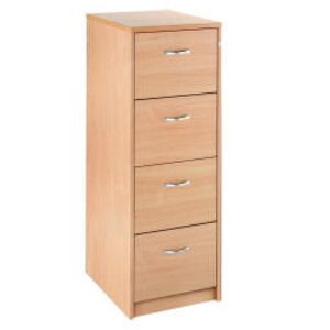 DS1671 | Dams 4 Drawer Wooden Filing Cabinet Chrome Handles Beech