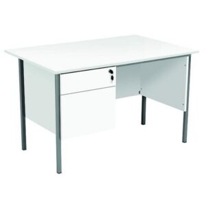 DS2099 | Eco 18 1200X750 4 Leg Rectangular Desk 2D Ped White Black