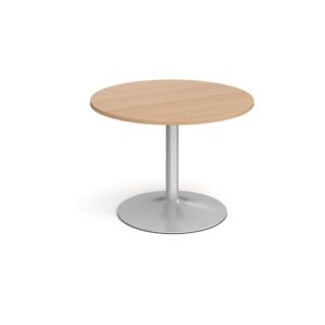 DS2266 | Trumpet Base Circular Boardroom Table 1000mm Silver Beech