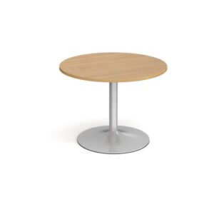DS2268 | Trumpet Base Circular Boardroom Table 1000mm Silver Oak