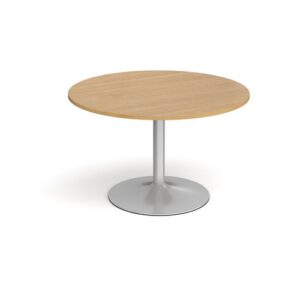 DS2283 | Trumpet Base Circular Boardroom Table 1200mm Silver Oak