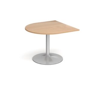 DS2296 | Trumpet Base Radial Extension Table Silver Base Beech Top
