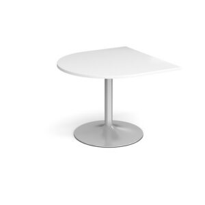 DS2300 | Trumpet Base Radial Extension Table Silver Base White Top