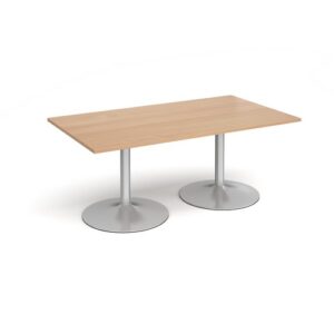 DS2311 | Trumpet Base Rectangular Boardroom Table 1800mm Slv Bch