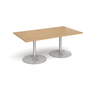 DS2313 | Trumpet Base Rectangular Boardroom Table 1800mm Slv Oak
