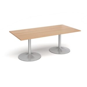 DS2326 | Trumpet Base Rectangular Boardroom Table 2000mm Slv Bch