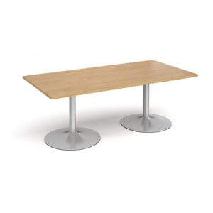 DS2328 | Trumpet Base Rectangular Boardroom Table 2000mm Slv Oak