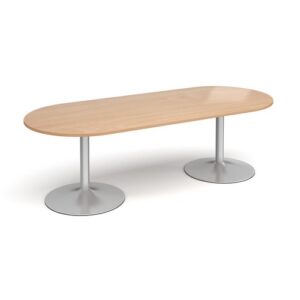 DS2341 | Trumpet Base Radial End Boardroom Table 2400mm Slv Bch
