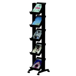 DS2485 | FastPpr Easy Display Corner Literature Disp 5 Shelves Black