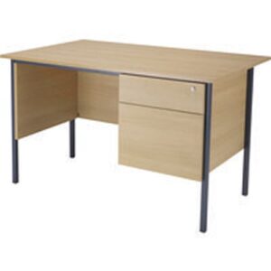 DS3442 | Jemini 1200mm 4 Leg Desk Single Ped 2 Drawer Oak KF83873