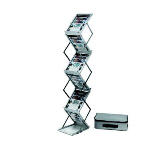 DS3621 | Deflecto A4 Folding Stand Double Sided & Carry Case Silver