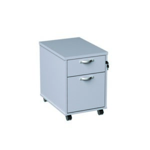 DS3645 | 2 Drawer Locking Mobile Pedestal With Handles White