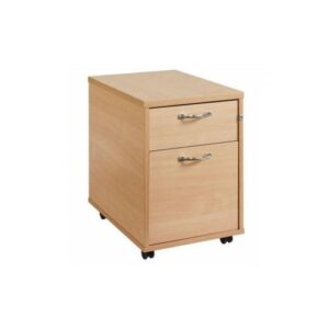 DS3647 | 2 Drawer Locking Mobile Pedestal With Handles Beech