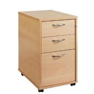 DS3653 | 3 Drawer Tall Locking Mobile Pedestal With Handles White
