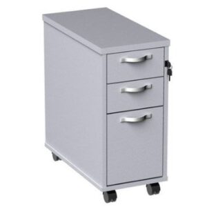 DS3657 | 3 Drawer Tall Narrow Locking Mob Pedestal With Handles White