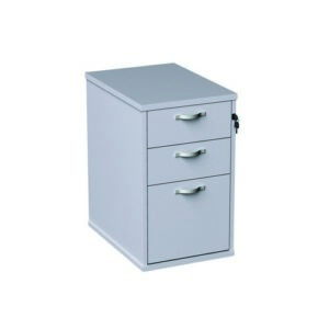 DS3663 | 3 Drawer 800 Deep Desk High Pedestal With Handles White