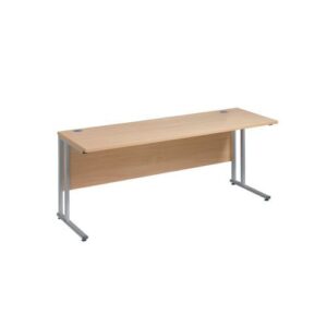DS3696 | Maestro 25 Sl Silver Cantilever Desk 1400W X 600D White