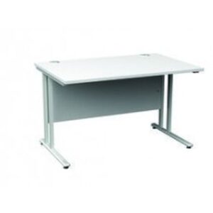 DS3699 | Maestro 25 Sl Silver Cantilever Desk 1600W X 600D White