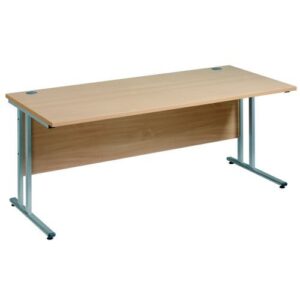 DS3701 | Maestro 25 Sl Silver Cantilever Desk 1600W X 600D Beech