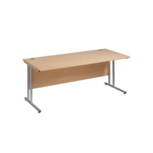 DS3717 | Maestro 25 Sl Silver Cantilever Desk 1600W X 800D White