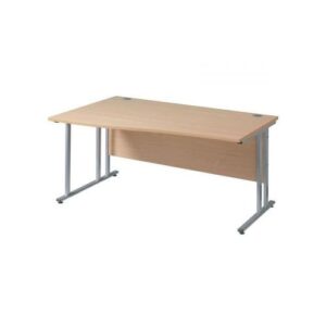 DS3728 | Maestro 25 Sl Silver LH Wave Desk 1400mm X 990/800 Beech