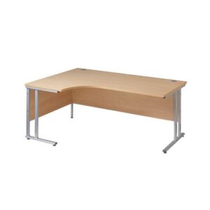 DS3745 | Maestro 25 SL Silv LH ergo desk 1800mm X 1200/800/600 Walnut
