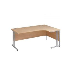 DS3749 | Maestro 25 SL Silr RH ergo desk 1600mm X 1200/800/600 Beech