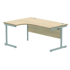 DS4928 | Left Hand Corner Desk 1600X1200 Oak/Silver