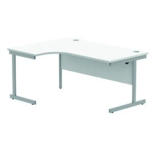 DS4929 | Left Hand Corner Desk 1600X1200 White/Silver