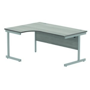 DS4930 | Left Hand Corner Desk 1600X1200 Grey Oak/Silver