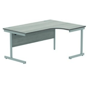 DS4934 | Right Hand Corner Desk 1600X1200 Grey Oak/Silver