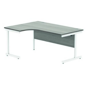 DS4938 | Left Hand Corner Desk 1600X1200 Grey Oak/White