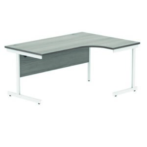 DS4942 | Right Hand Corner Desk 1600X1200 Grey Oak/White